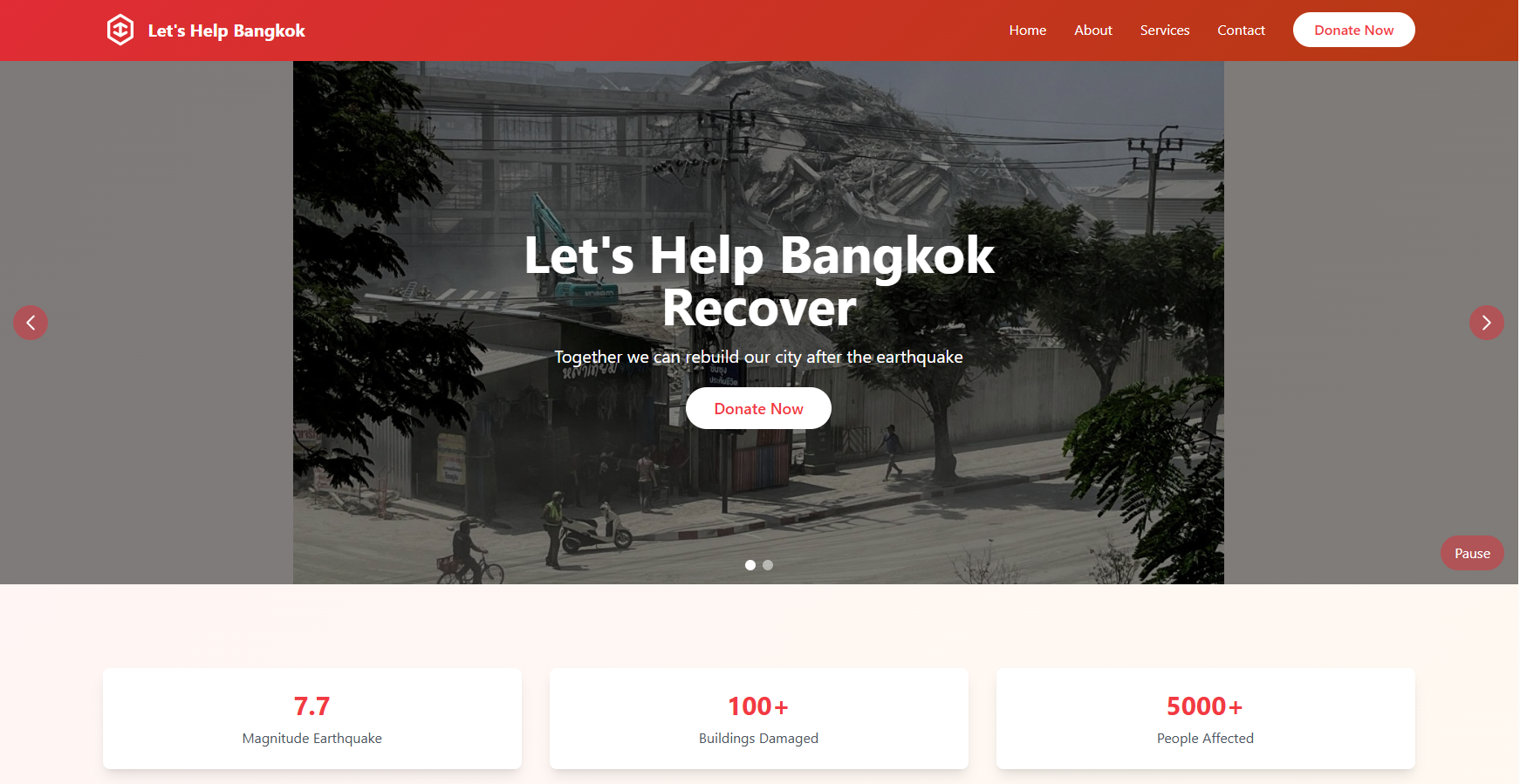 Bangkok Earthquake Relief Platform Preview