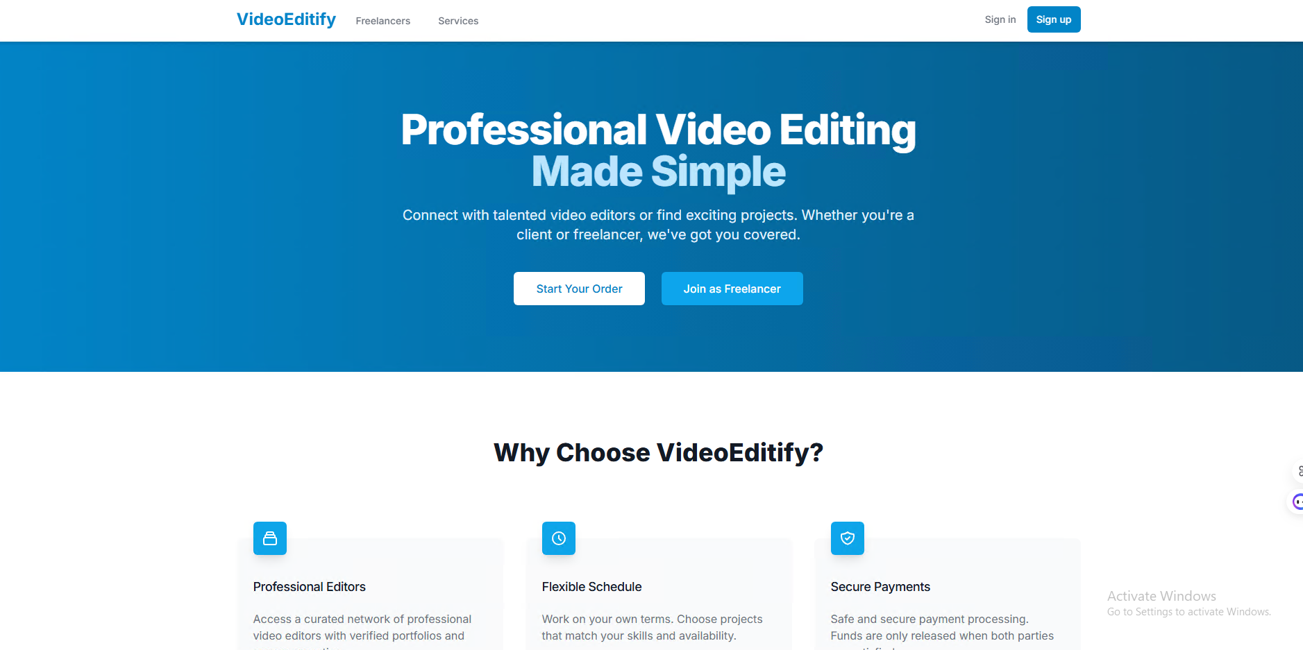 VideoEditify Platform Preview